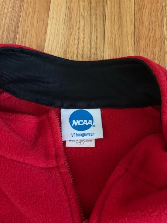 NCAA Red and Black Quarter-Zip Nebraska Huskers Fleece Pullover Vintage - Picture 4 of 5